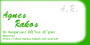 agnes rakos business card